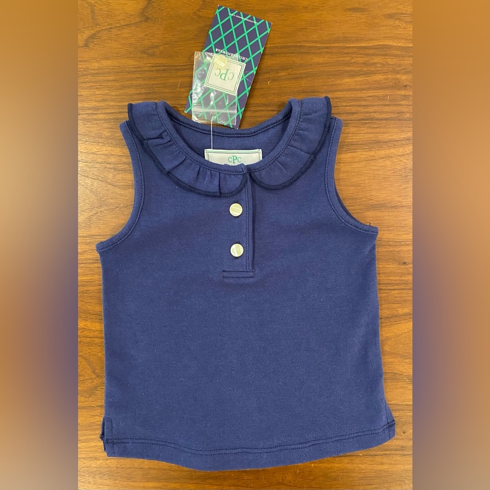 Classic Prep Navy Zoe Sleeveless Polo Size 12-18m